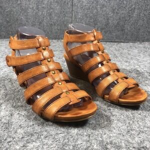 Cliffs By White Mountain Vivaldi Sandals Womens 8.5M Brown Strappy Wedge‎